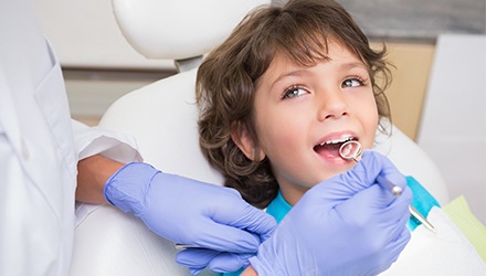 Child during dental exam