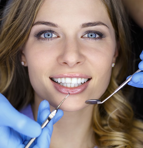 Closeup of woman during dental exam